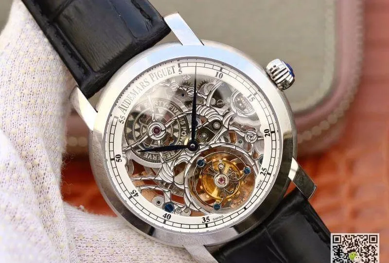 Audemars Piguet JULES 26357PT.ZZ.D028CR.02 Men Watches 1:1 Best Edition Replica Watch Swiss Tourbillon Black Leather Strap